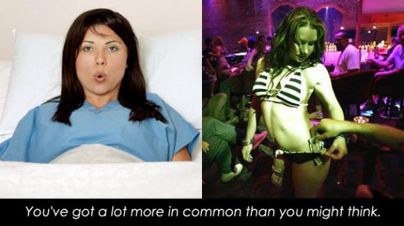 New mom and new stripper have a lot in common.
