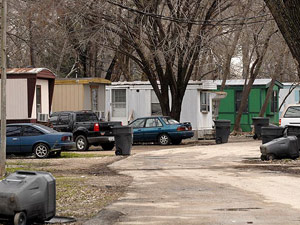 Trailer park neighborhood houses