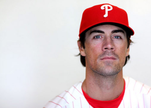 Skeptical Cole Hamels posing