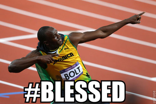 Usain Bolt runner - Blessed hashtag