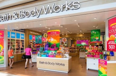 Bath and Body Works store facade at the mall