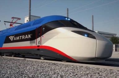 Futuristic Amtrak train car