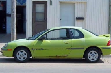 1994 Dodge Neon in lime green color