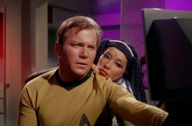 Star Trek's Captain Kirk with a hot woman