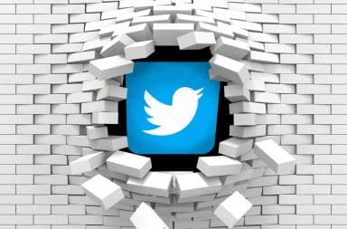 Twitter bursting through a wall