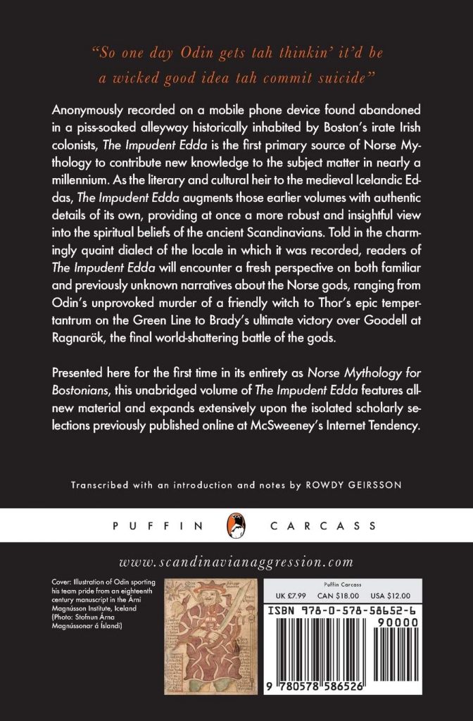 Norse Mythology for Bostonians (Back cover)