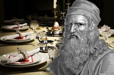 leo da vinci sad about a dinner party