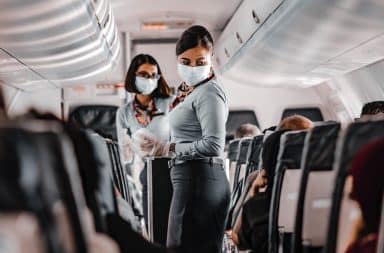 Airplane flight attendant masks