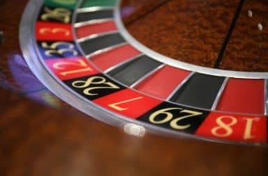 Roulette wheel up close