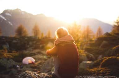 woman sitting in nature