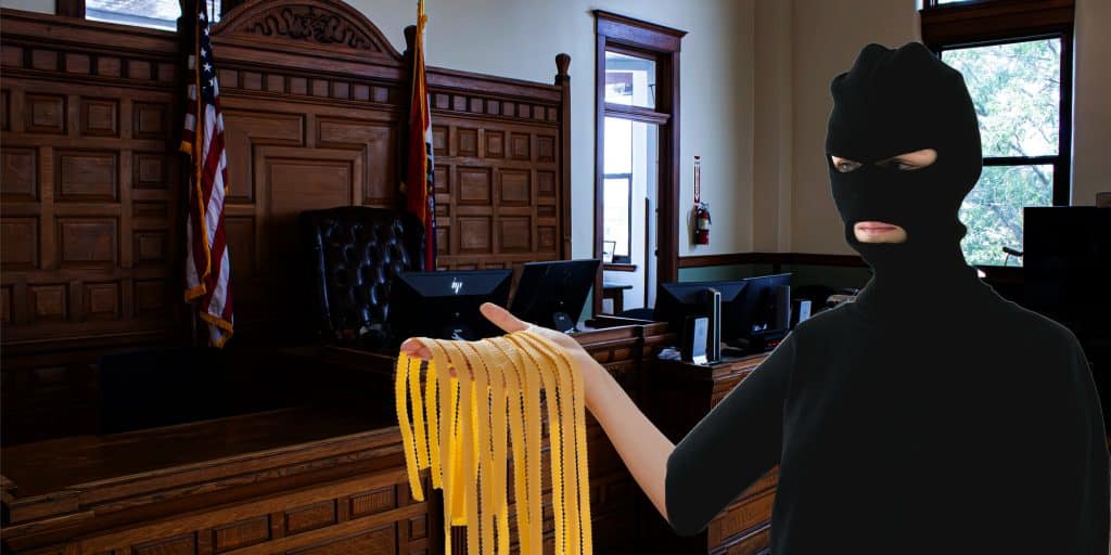 pasta robber in court