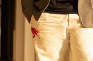 bloodstain on the pants