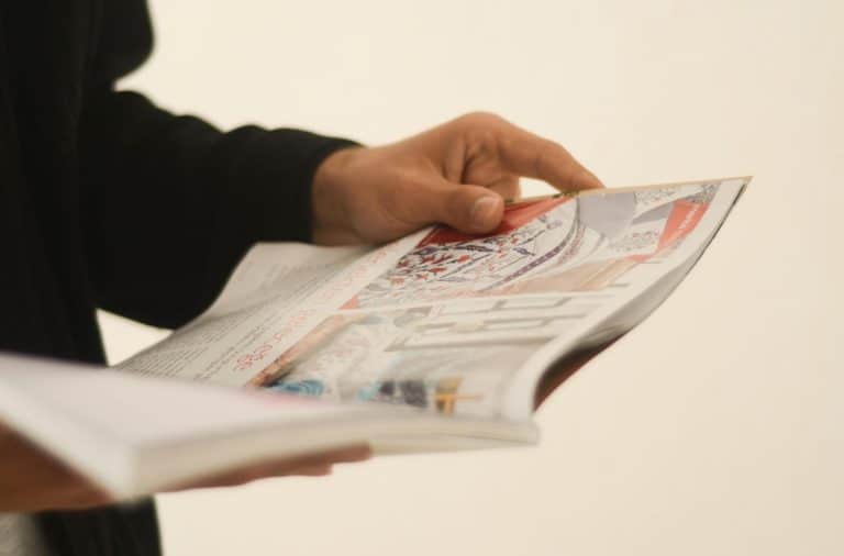 reading a magazine, hop it's good